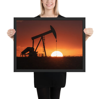 West Texas Pump Jack Framed Matte