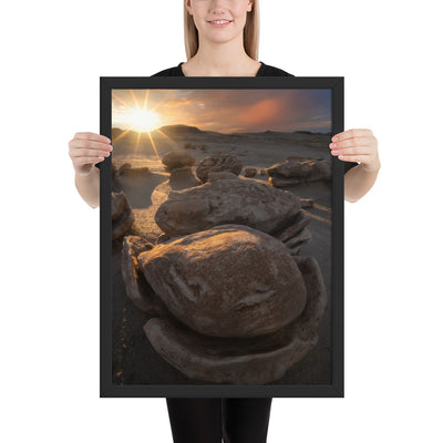 Bisti Cracked Eggs Sunset Framed Matte