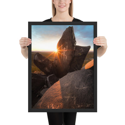 Petroglyphs Sunset Framed Matte