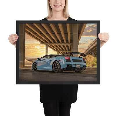 Lamborghini Gallardo Sunset Framed Matte