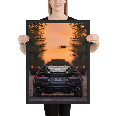 C8 Corvette Dusk Framed Matte