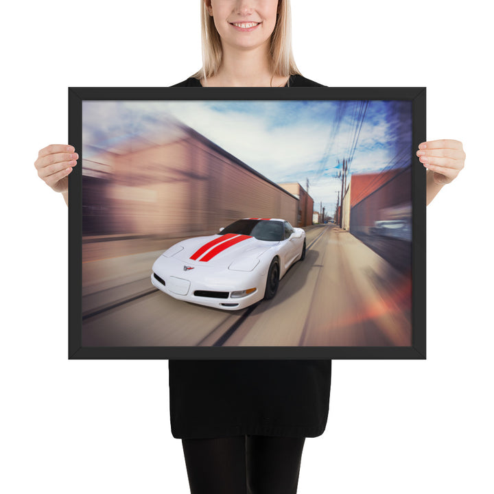C5 Corvette Action Framed Matte