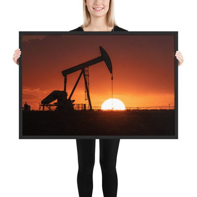 West Texas Pump Jack Framed Matte