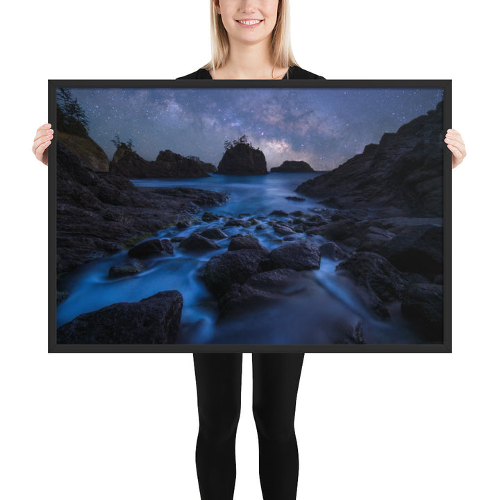 Secret Beach Night Framed Matte