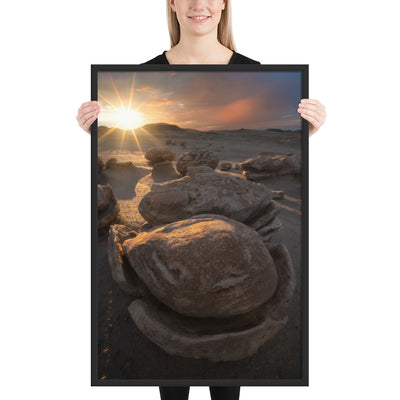 Bisti Cracked Eggs Sunset Framed Matte