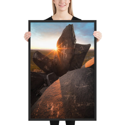 Petroglyphs Sunset Framed Matte