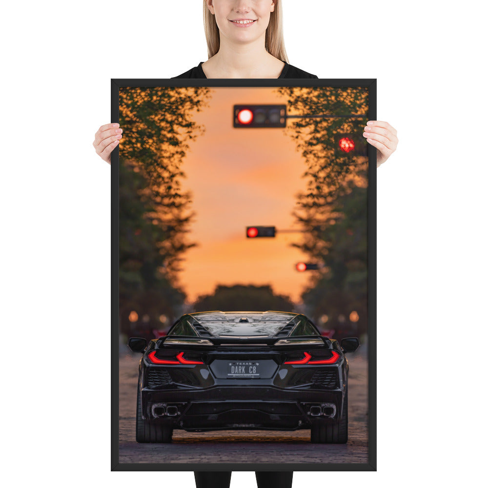 C8 Corvette Dusk Framed Matte