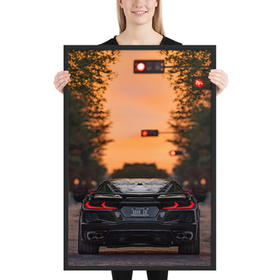 C8 Corvette Dusk Framed Matte