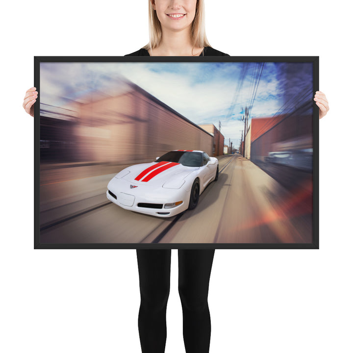 C5 Corvette Action Framed Matte