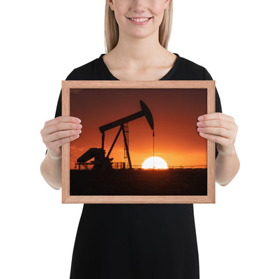 West Texas Pump Jack Framed Matte