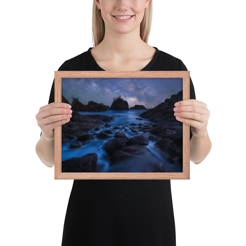 Secret Beach Night Framed Matte