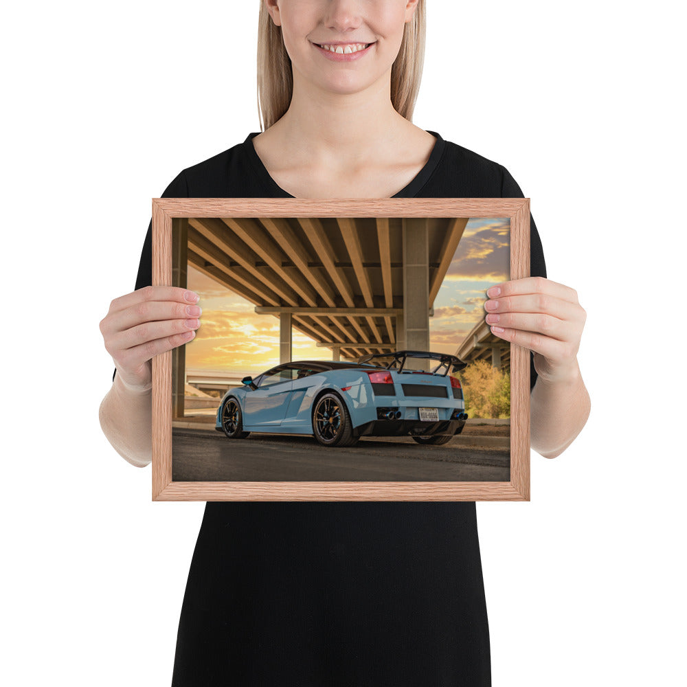 Lamborghini Gallardo Sunset Framed Matte