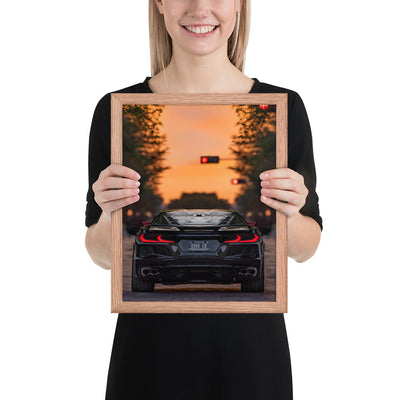 C8 Corvette Dusk Framed Matte