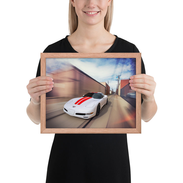 C5 Corvette Action Framed Matte