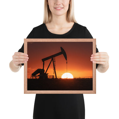 West Texas Pump Jack Framed Matte