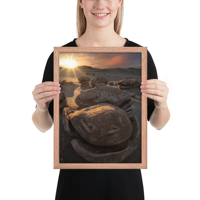 Bisti Cracked Eggs Sunset Framed Matte