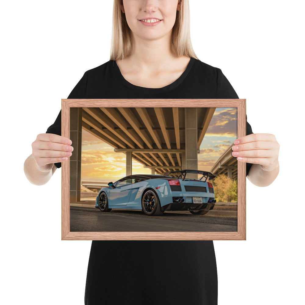 Lamborghini Gallardo Sunset Framed Matte