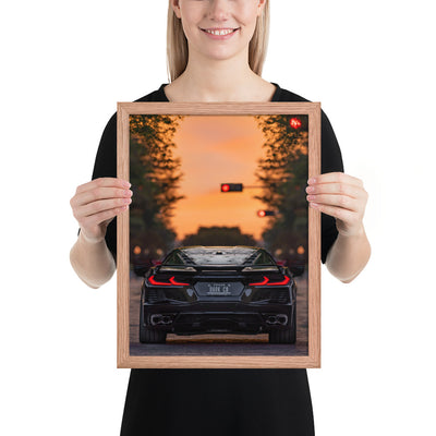 C8 Corvette Dusk Framed Matte