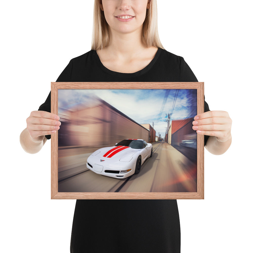 C5 Corvette Action Framed Matte