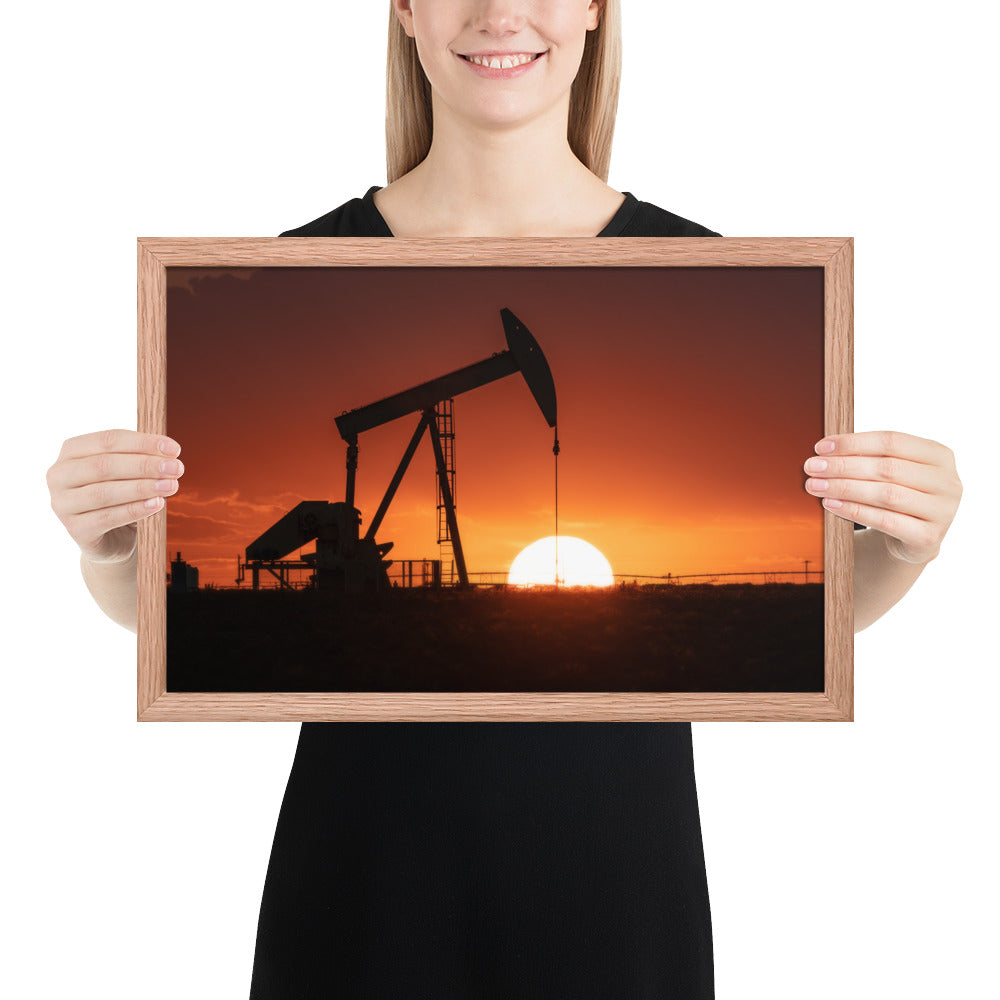 West Texas Pump Jack Framed Matte