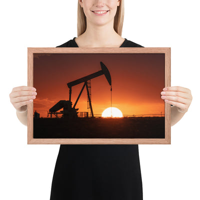 West Texas Pump Jack Framed Matte
