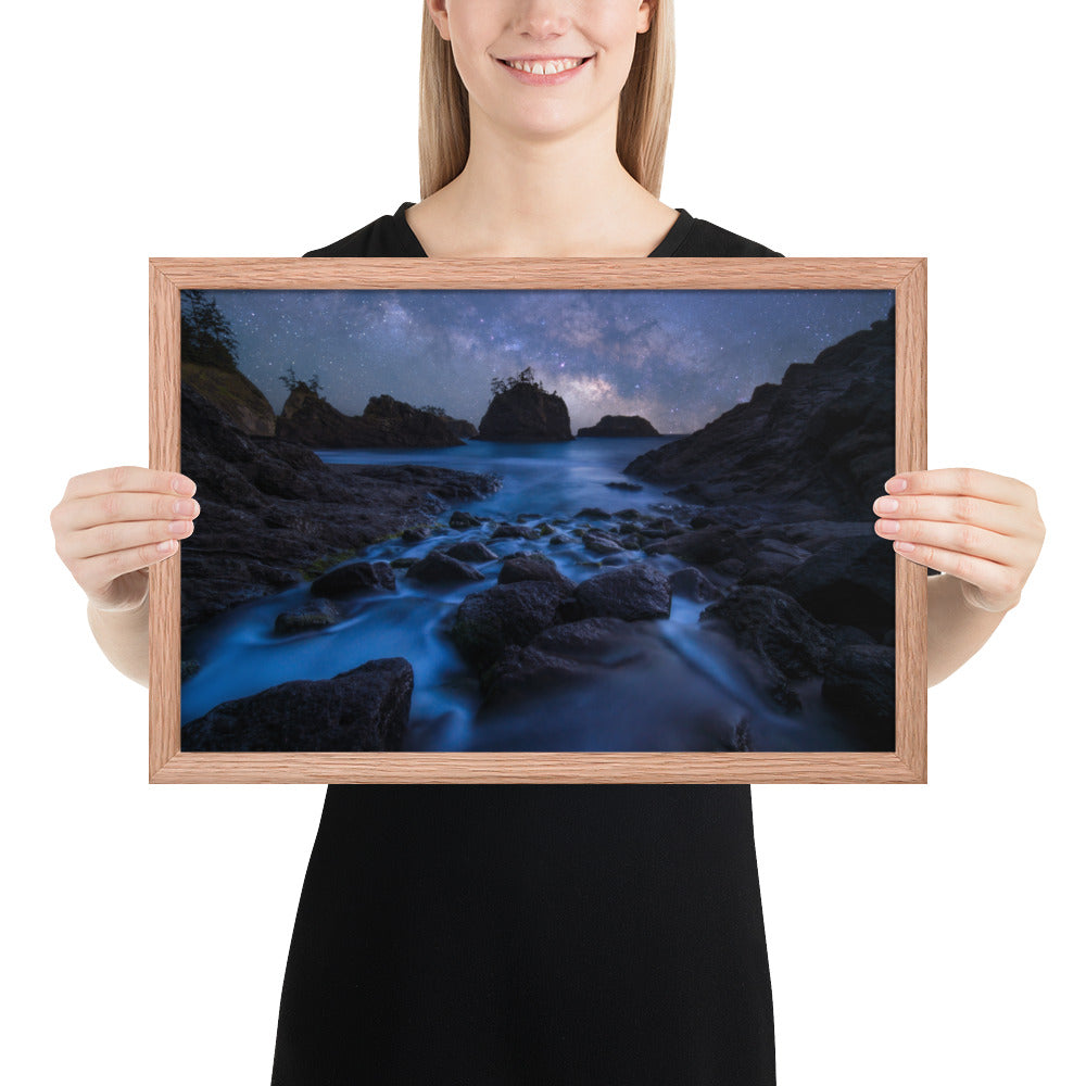 Secret Beach Night Framed Matte