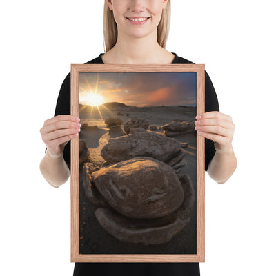 Bisti Cracked Eggs Sunset Framed Matte