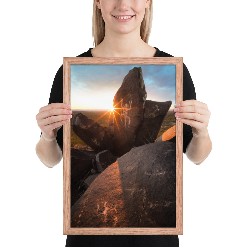Petroglyphs Sunset Framed Matte