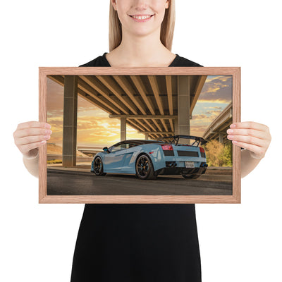 Lamborghini Gallardo Sunset Framed Matte