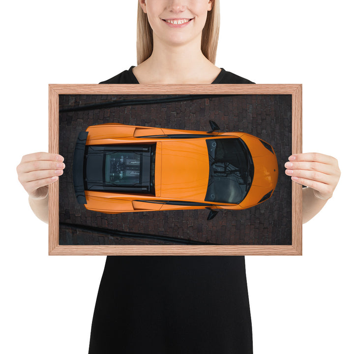 Lamborghini Gallardo Aerial Framed Matte