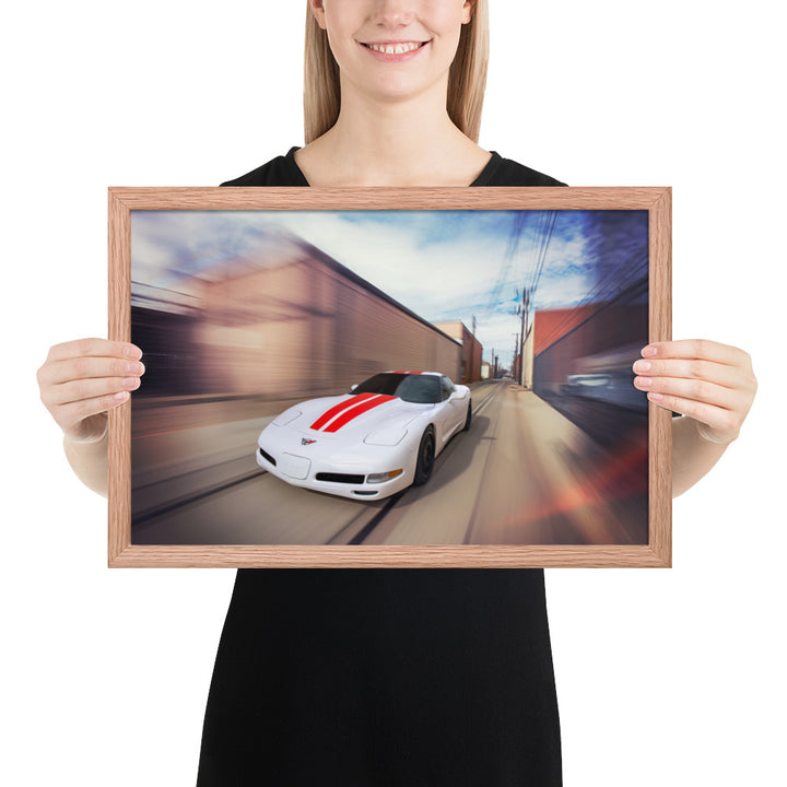 C5 Corvette Action Framed Matte