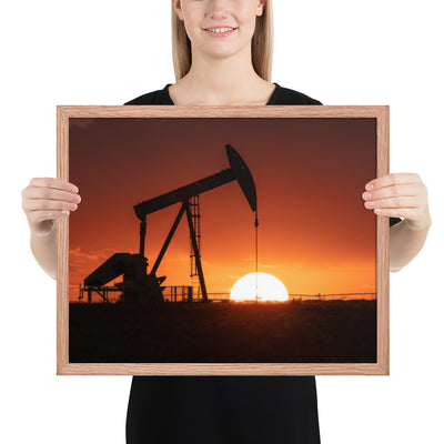 West Texas Pump Jack Framed Matte
