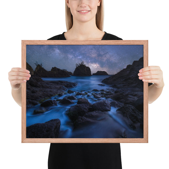 Secret Beach Night Framed Matte