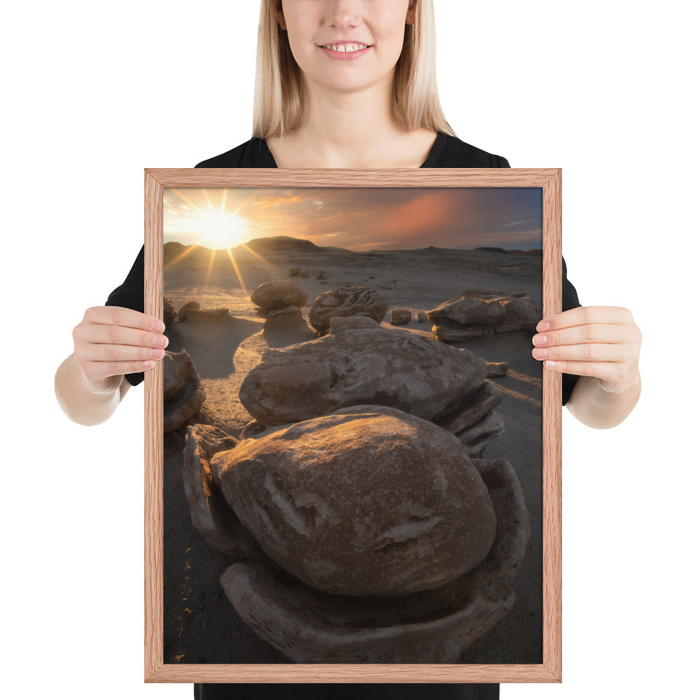 Bisti Cracked Eggs Sunset Framed Matte
