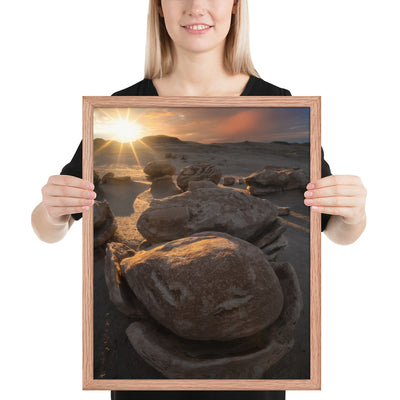 Bisti Cracked Eggs Sunset Framed Matte