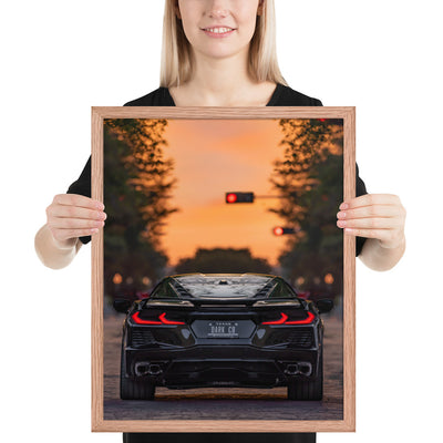 C8 Corvette Dusk Framed Matte