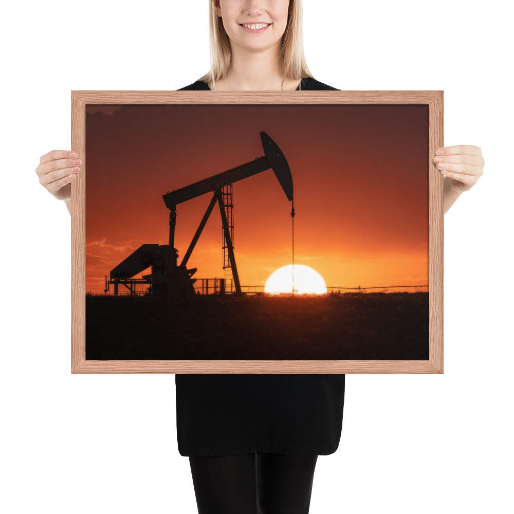 West Texas Pump Jack Framed Matte