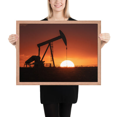 West Texas Pump Jack Framed Matte
