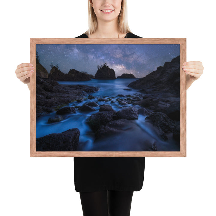 Secret Beach Night Framed Matte