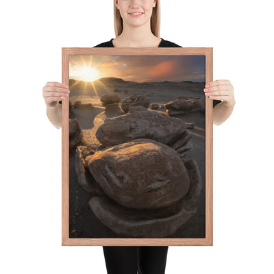 Bisti Cracked Eggs Sunset Framed Matte