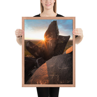 Petroglyphs Sunset Framed Matte