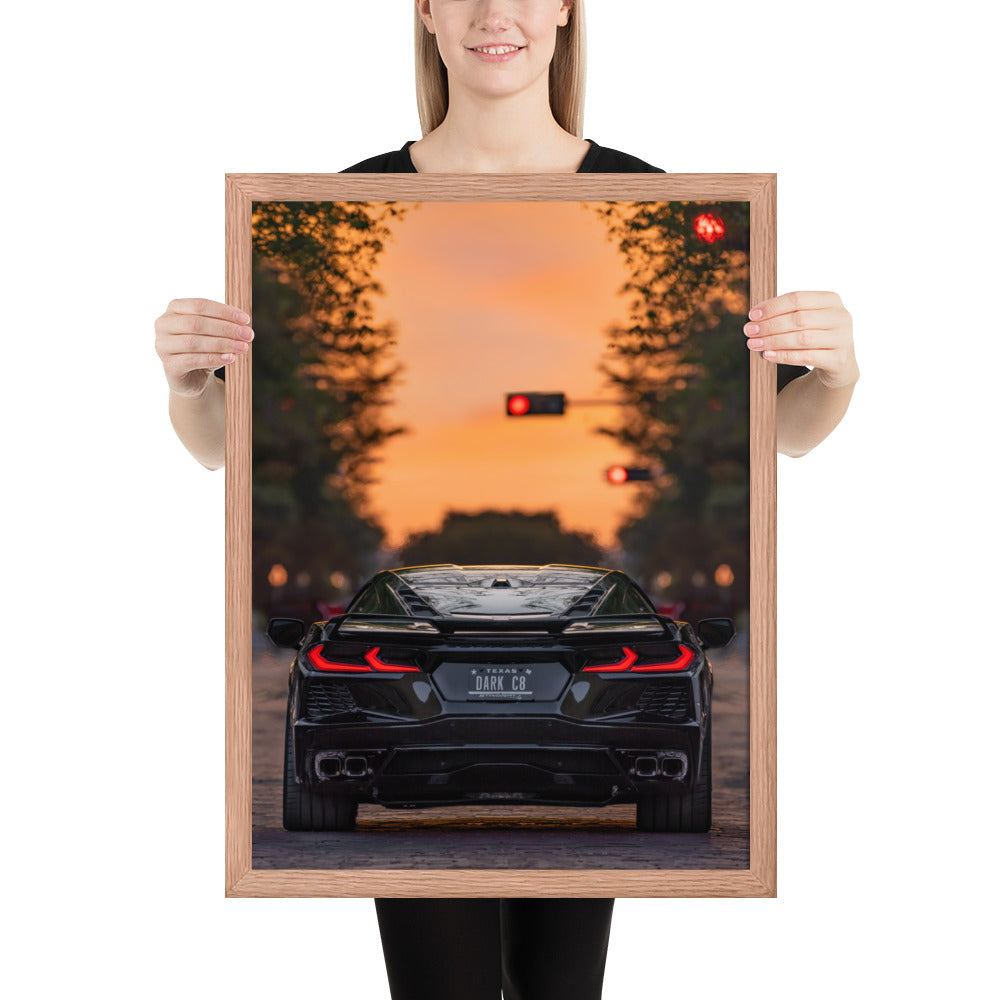 C8 Corvette Dusk Framed Matte