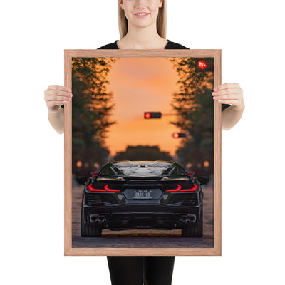 C8 Corvette Dusk Framed Matte
