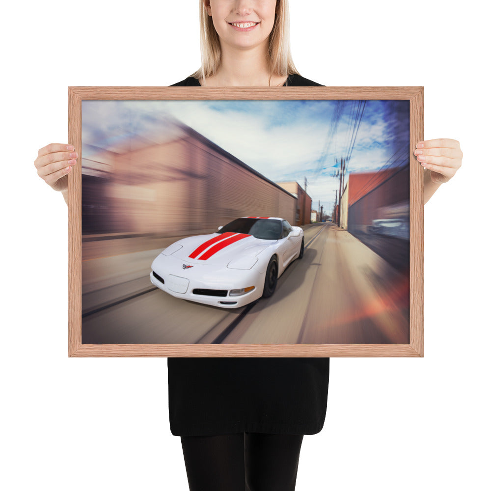C5 Corvette Action Framed Matte