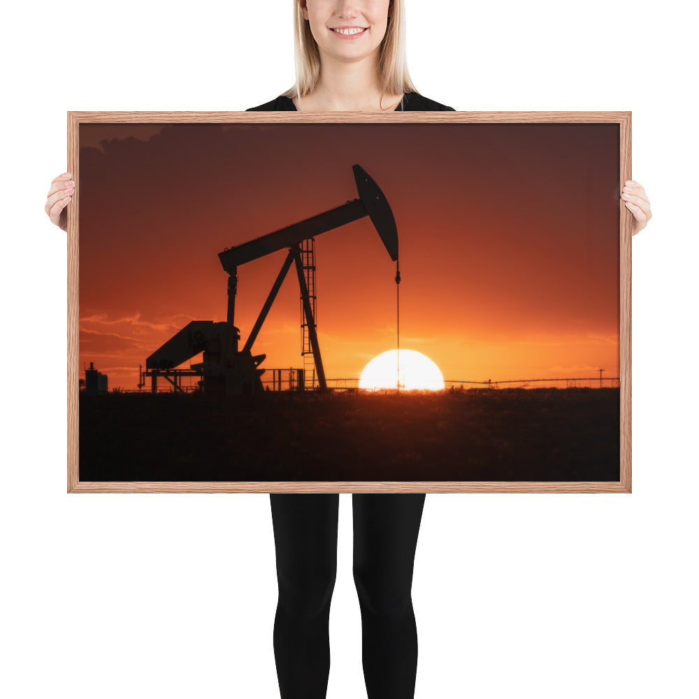 West Texas Pump Jack Framed Matte