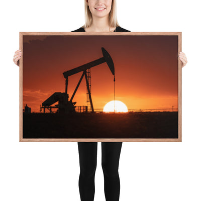 West Texas Pump Jack Framed Matte