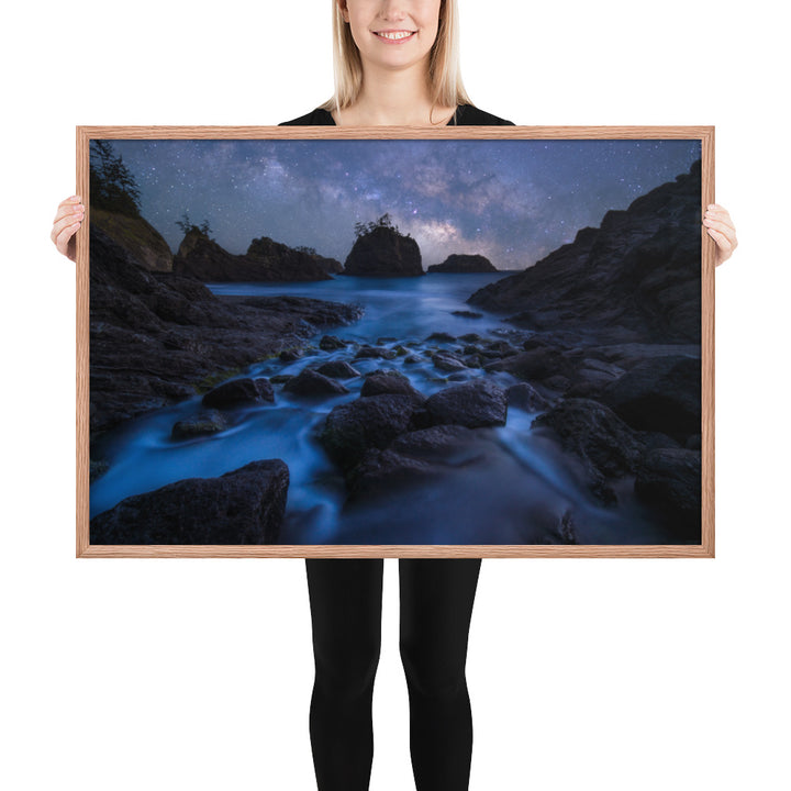 Secret Beach Night Framed Matte
