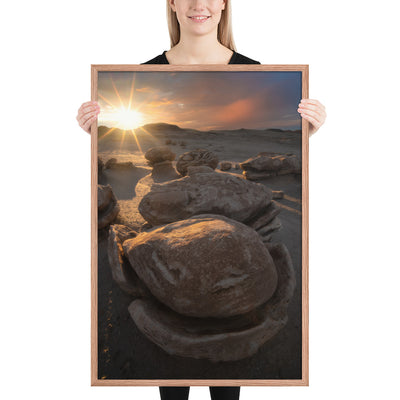 Bisti Cracked Eggs Sunset Framed Matte