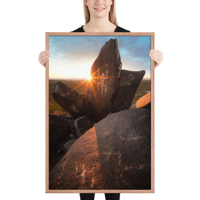 Petroglyphs Sunset Framed Matte
