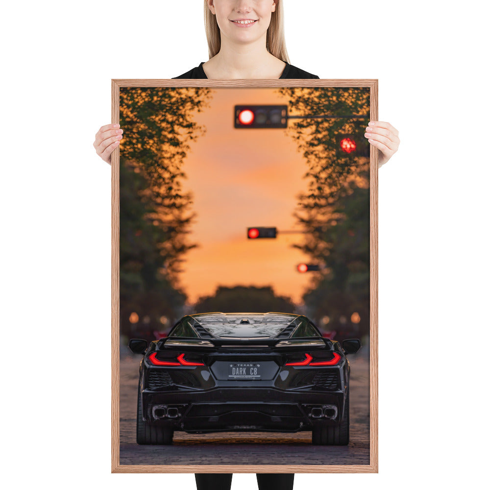 C8 Corvette Dusk Framed Matte